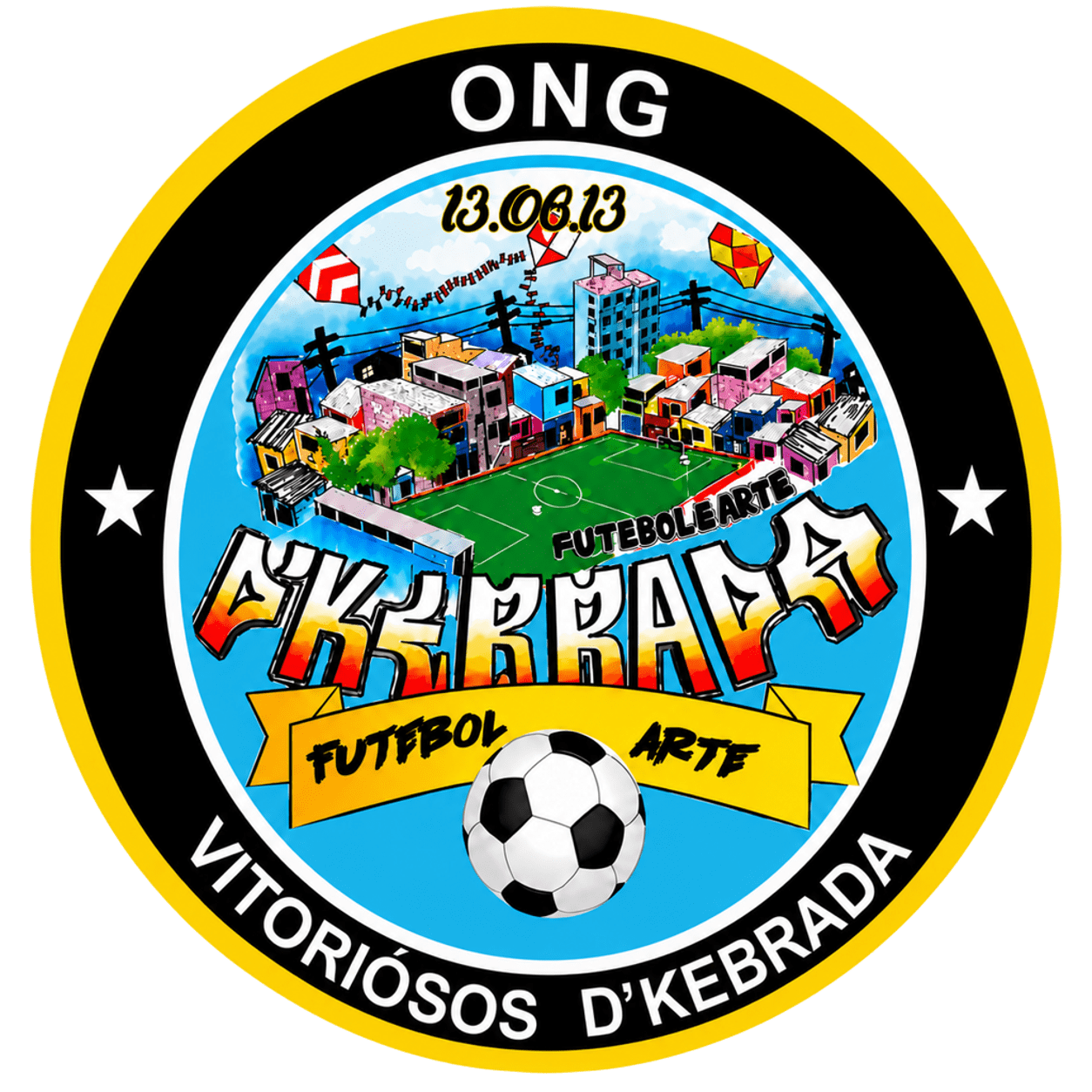 Logo ONG Vitoriosos D' Kebrada — Futebol e Arte